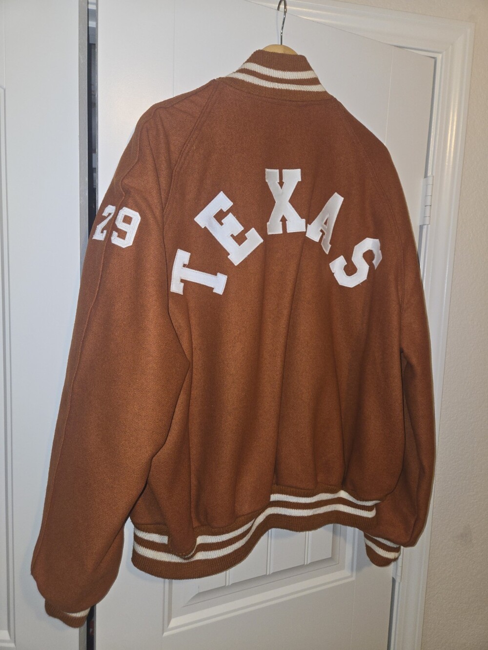 Vintage University Of Texas Longhorns Letterman Wool Varsity Jacket Howe USA 54
